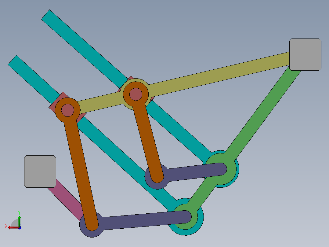 平行杆机构后视图