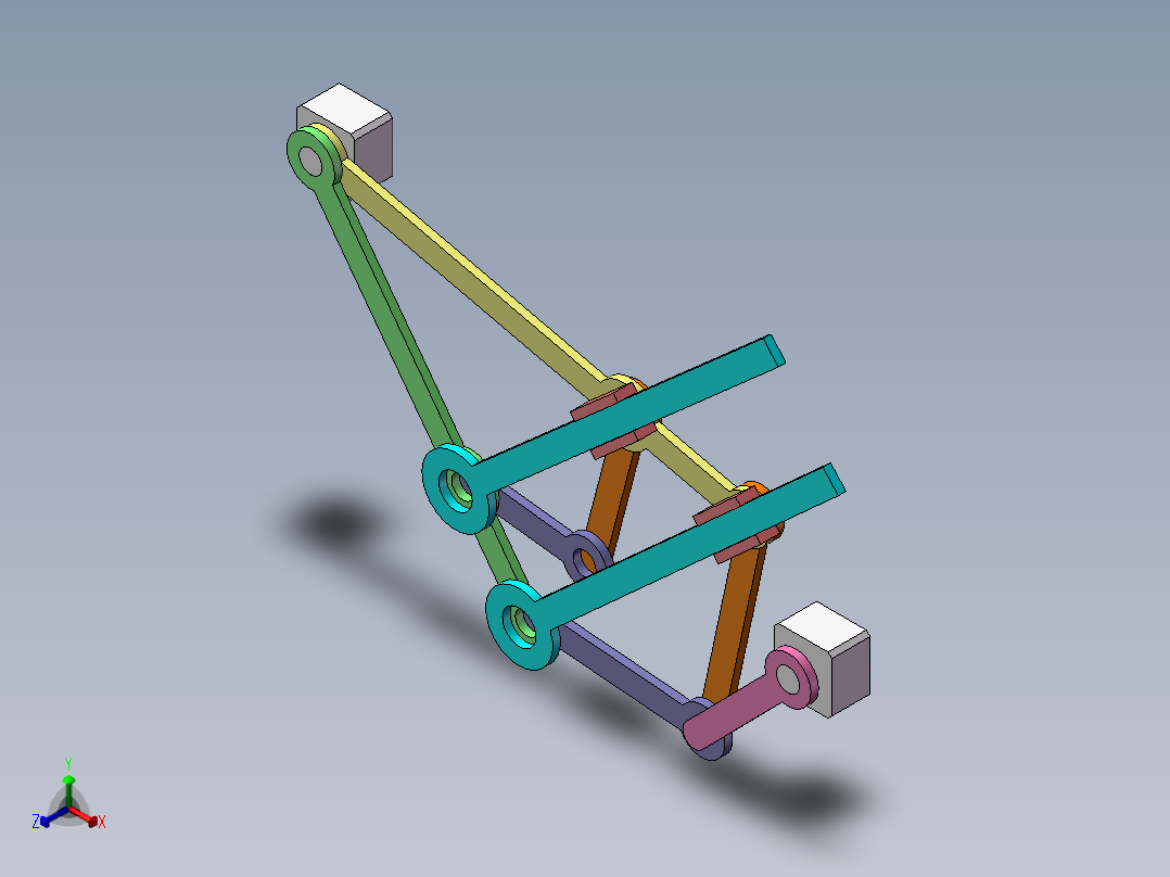 平行杆机构正等轴测图