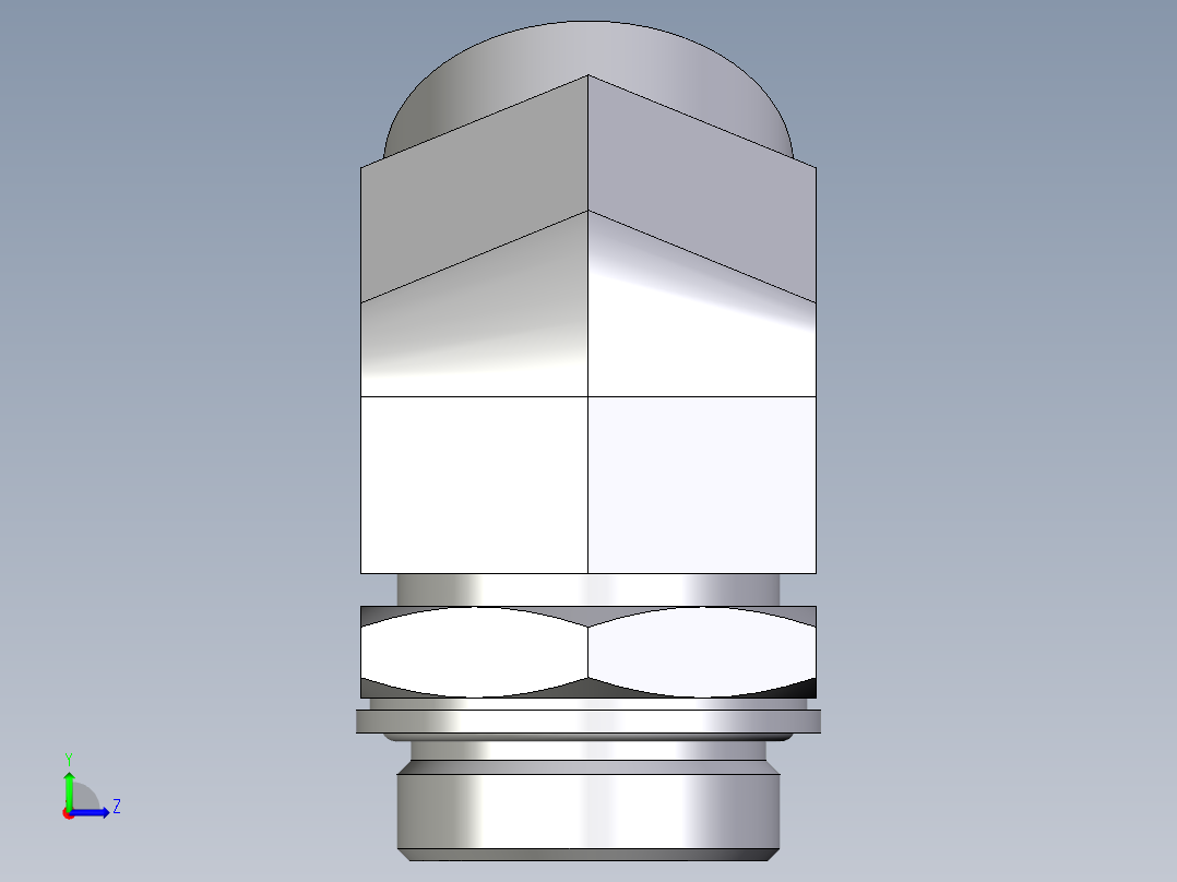 卡套式工业通用硬管接头EO_Adjustable_locknut_45_deg_elbow_VEE35LMOMDCF左视图