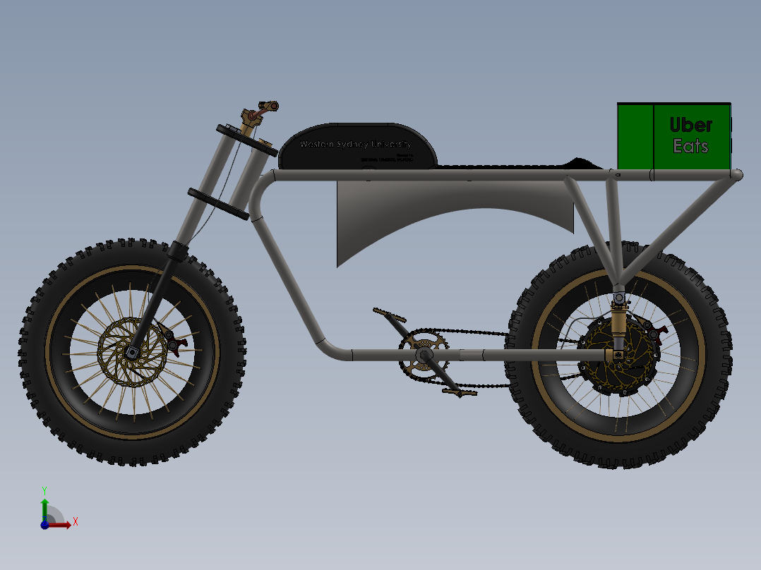 电动自行车 摩托车 (3)前视图