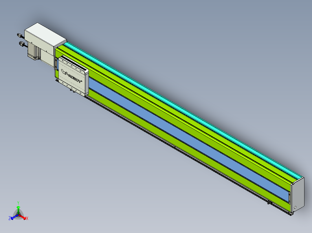 威洛博VBC同步带传动一无尘环境VBC17-L45-S1300-BR-ZP75-C3正等轴测图