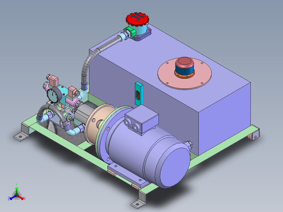 单缸3千瓦12MPa液压站含三维二维说明书
