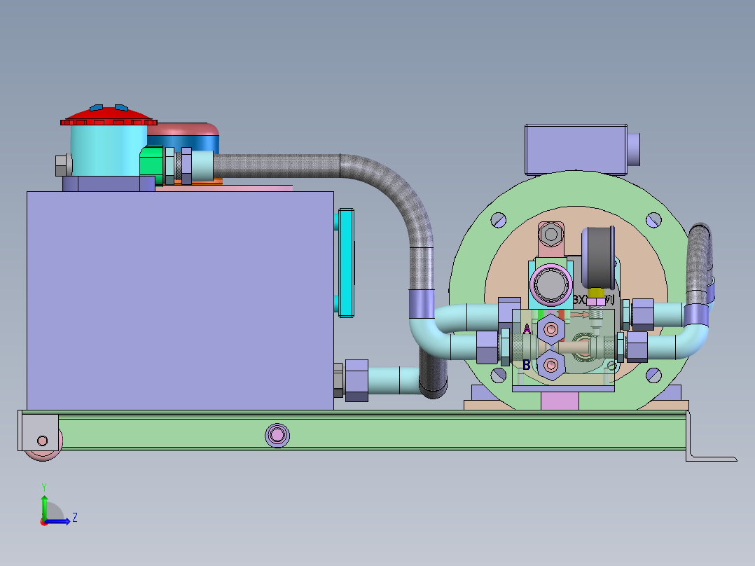 单缸3千瓦12MPa液压站含三维二维说明书左视图