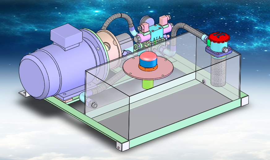 单缸3千瓦12MPa液压站含三维二维说明书