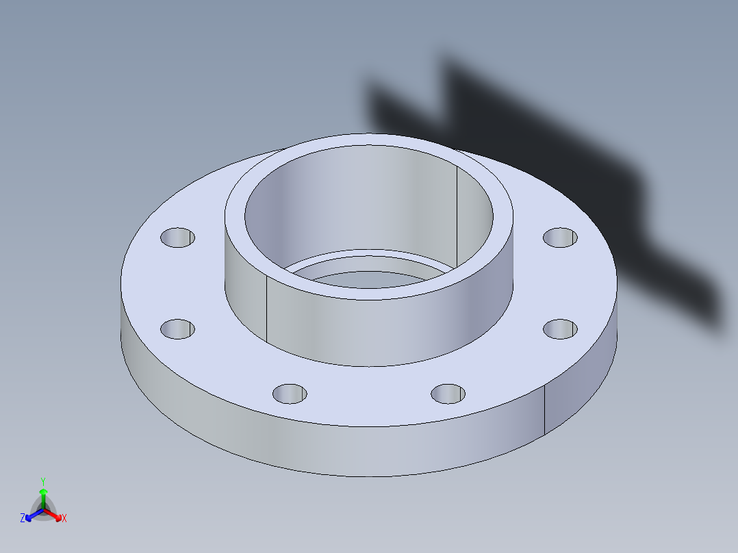 聚氯乙烯配件26-Sch80_Flange Vanstone_SOC_854-040_4in正等轴测图