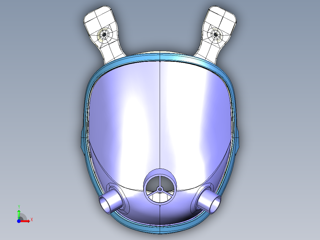 防毒防雾霾防护面罩三维Step前视图