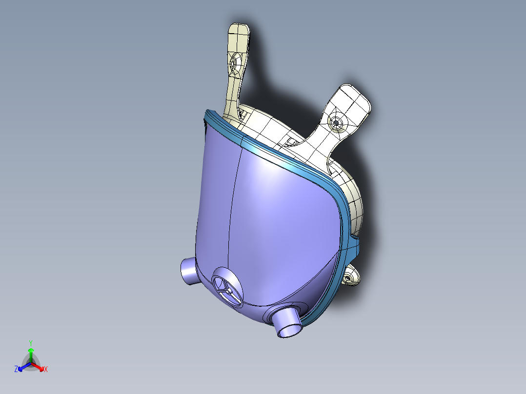 防毒防雾霾防护面罩三维Step正等轴测图