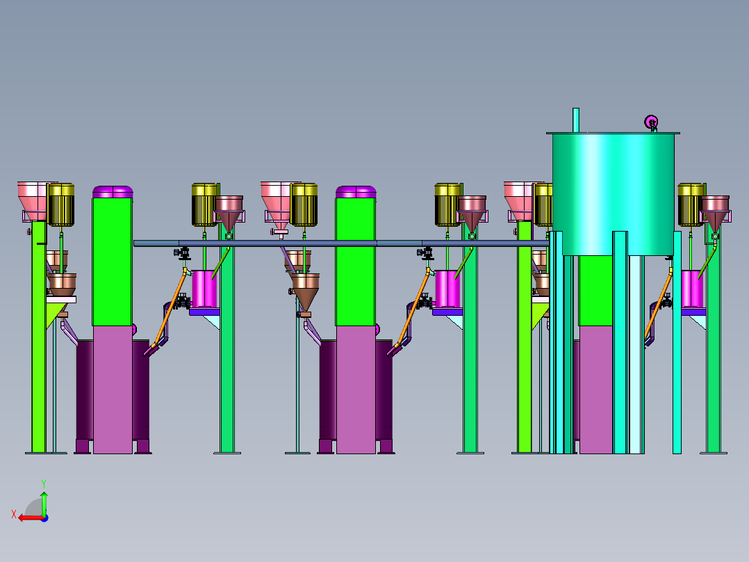 模具表面喷涂材料的混合机后视图