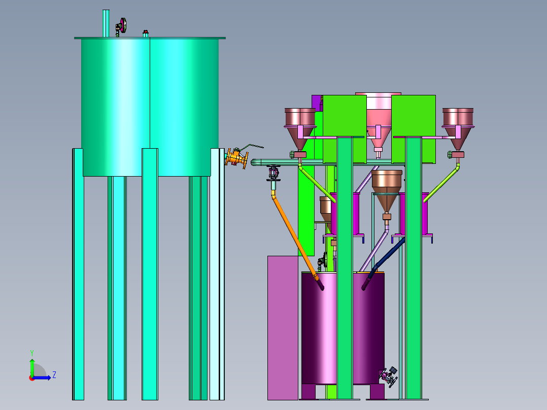 模具表面喷涂材料的混合机左视图