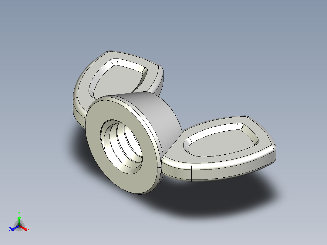 WING NUT 5-16in-18 Thread size 9-16in Base Diameter.IGS正等轴测图