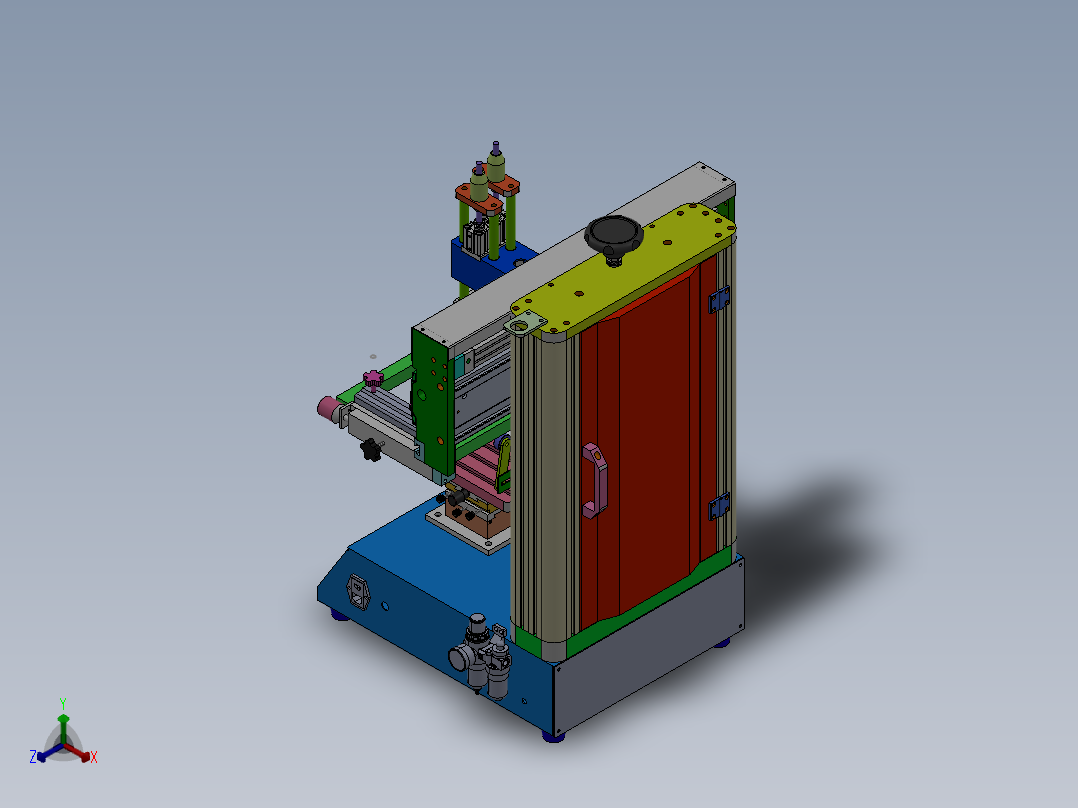 200X200mm小型滚动丝印机sw20可编辑正等轴测图