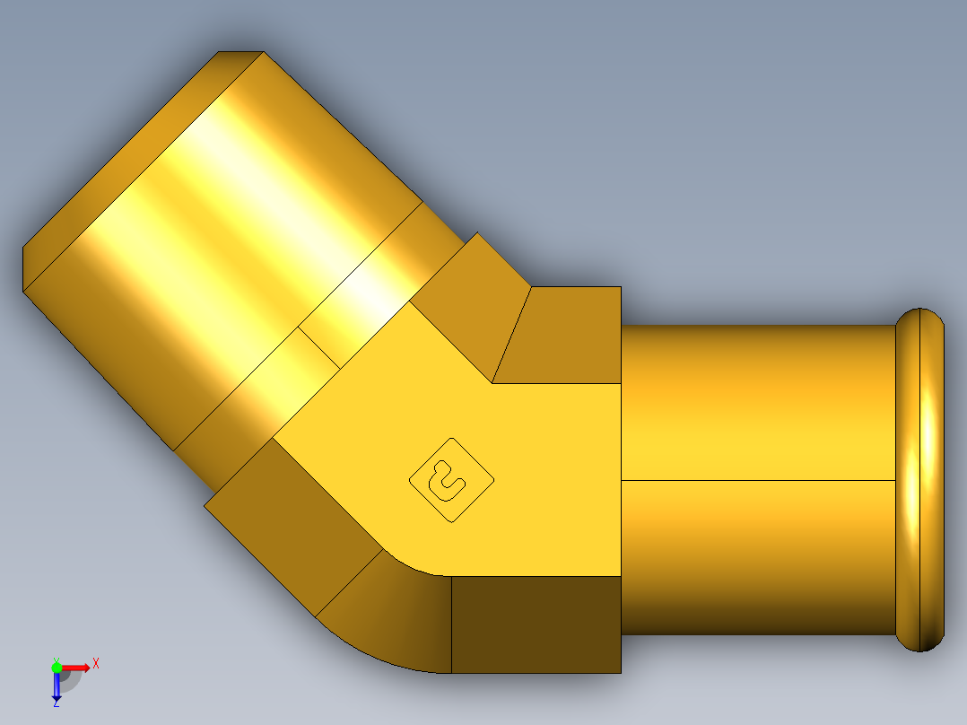 倒齿式工业管接头Beaded Hose Barb 45Deg Elbow Tube to Male Pipe 179HB-12-8俯视图