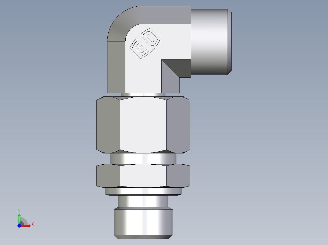 卡套式工业通用硬管接头EO_Assembled_adjustable_standpipe_elbow_EVW12LMOMD71前视图