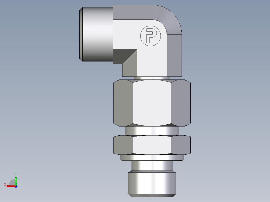 卡套式工业通用硬管接头EO_Assembled_adjustable_standpipe_elbow_EVW12LMOMD71后视图
