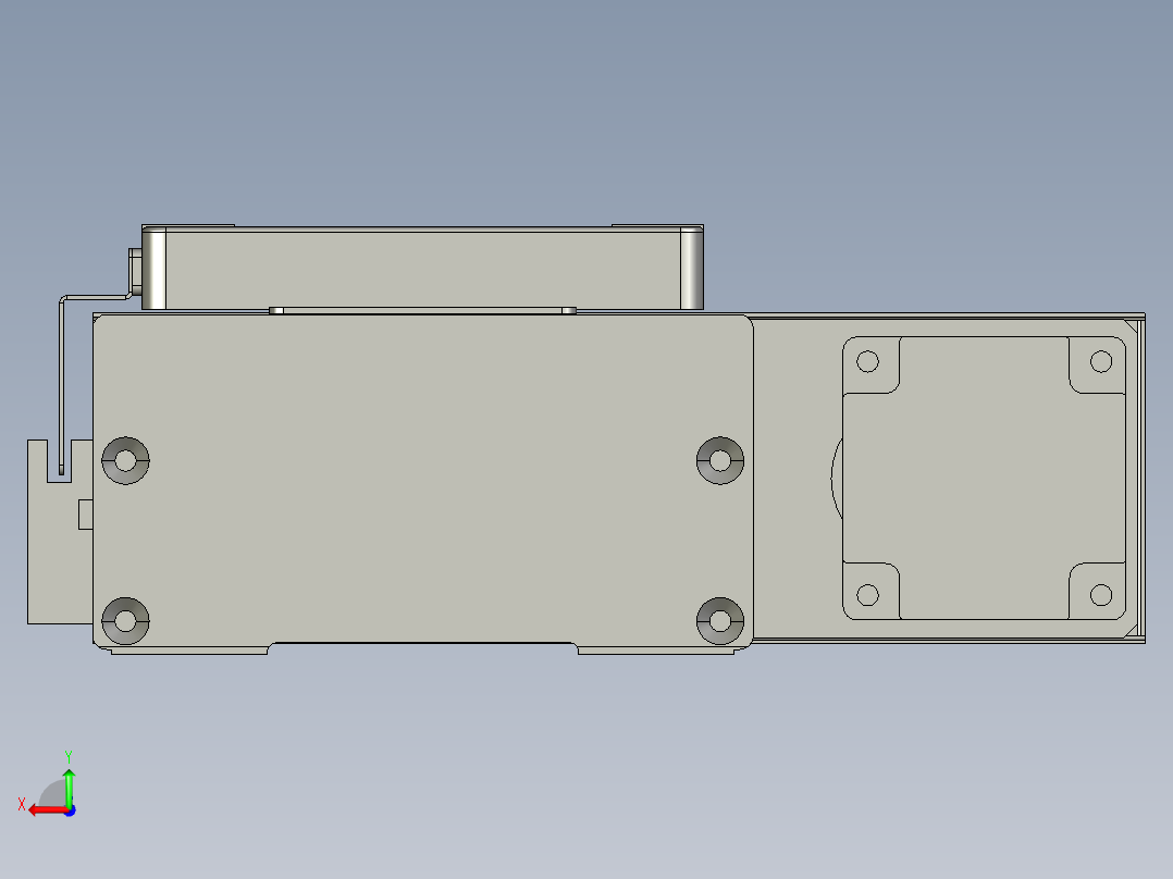 直线模组LHC14-S750-R设计图纸后视图
