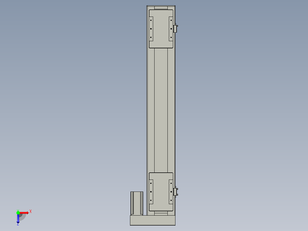直线模组LHC14-S750-R设计图纸俯视图