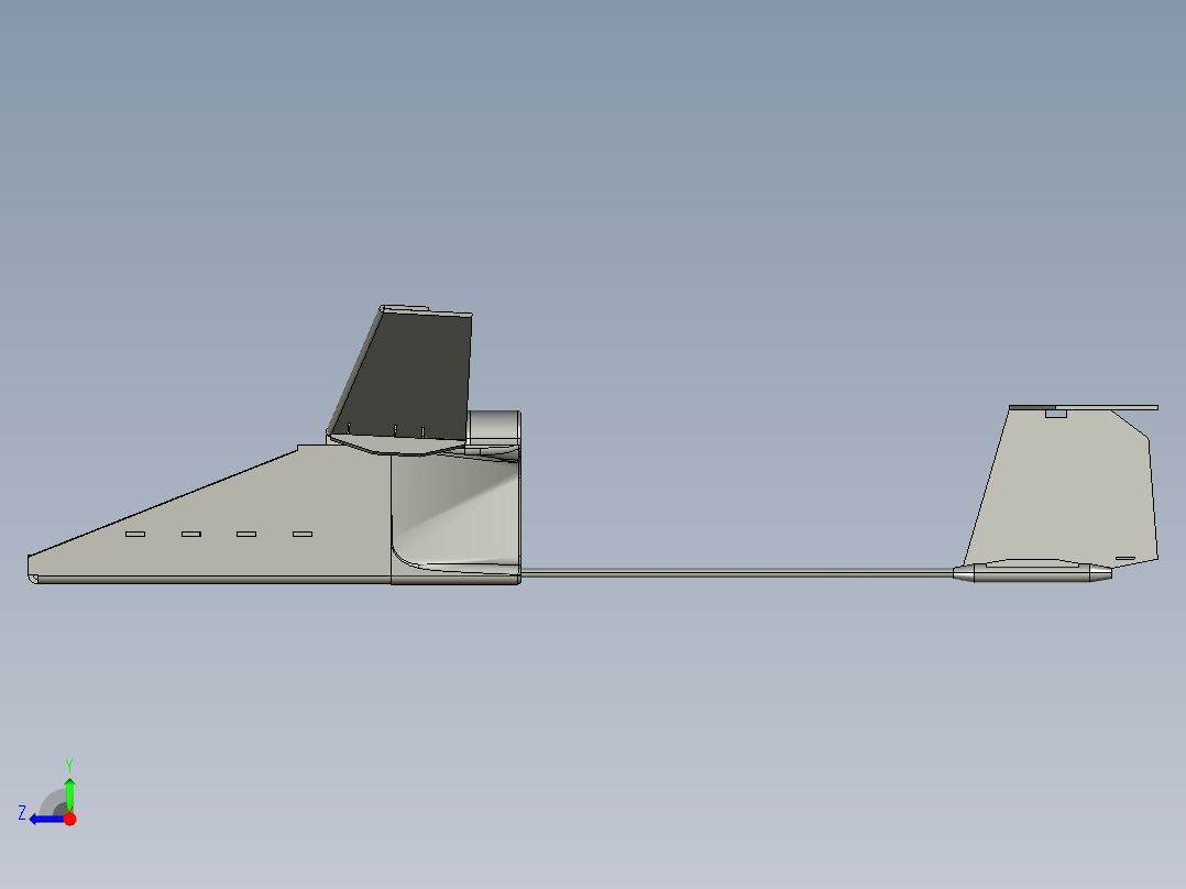 固定翼无人机简易结构右视图