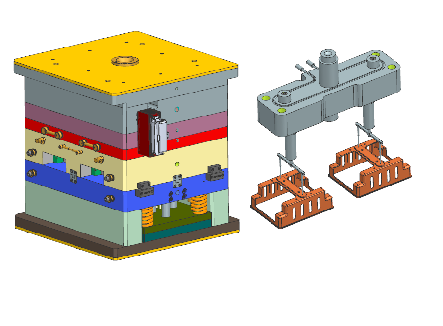 盖模（热流道和滑块型腔）