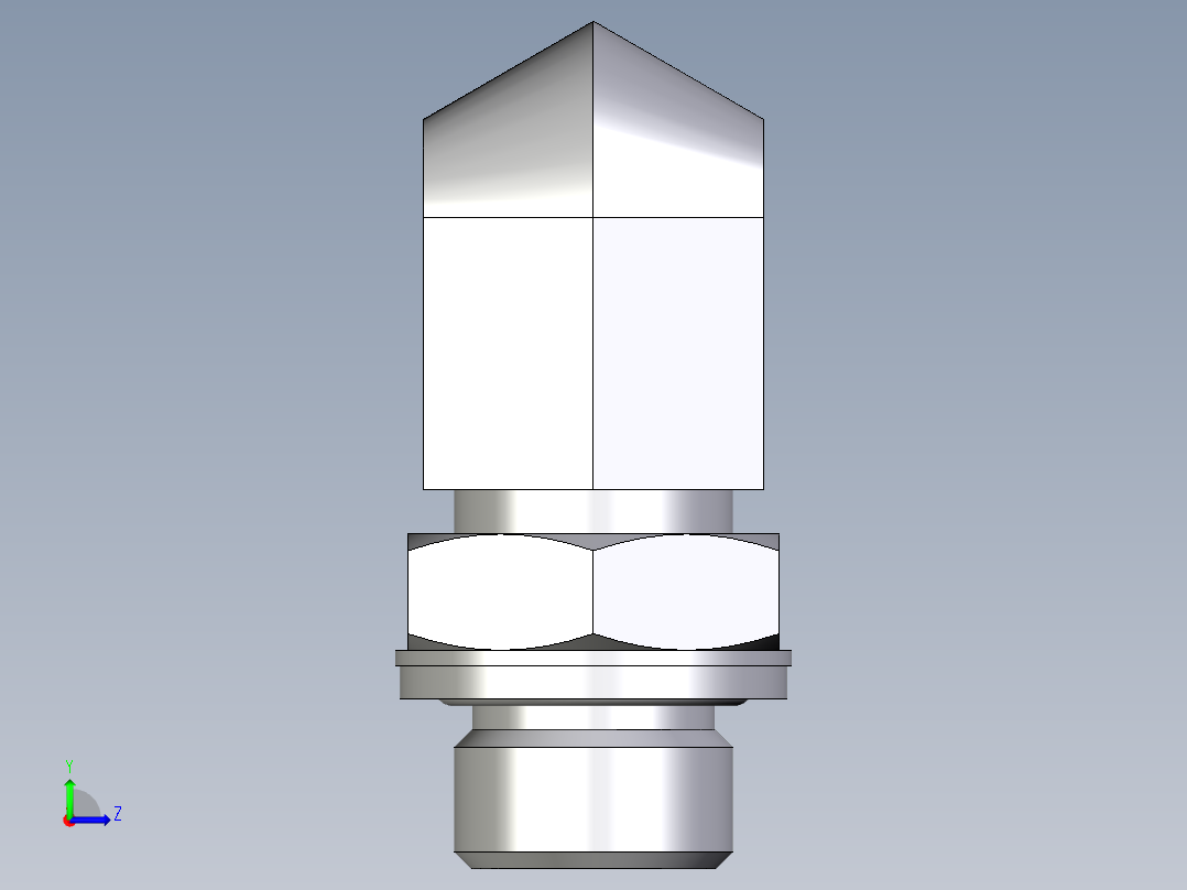 卡套式工业通用硬管接头EO_Adjustable_Locknut_elbow_WEE15LMOMDCF左视图