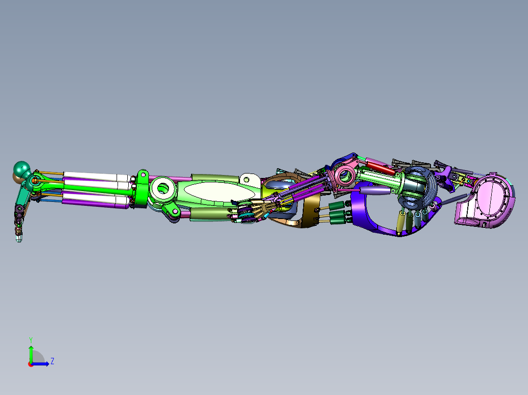 机械钢铁类人机器人左视图