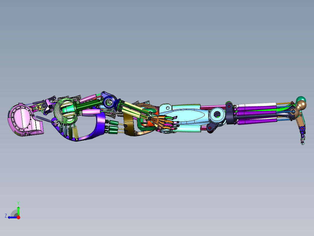 机械钢铁类人机器人右视图
