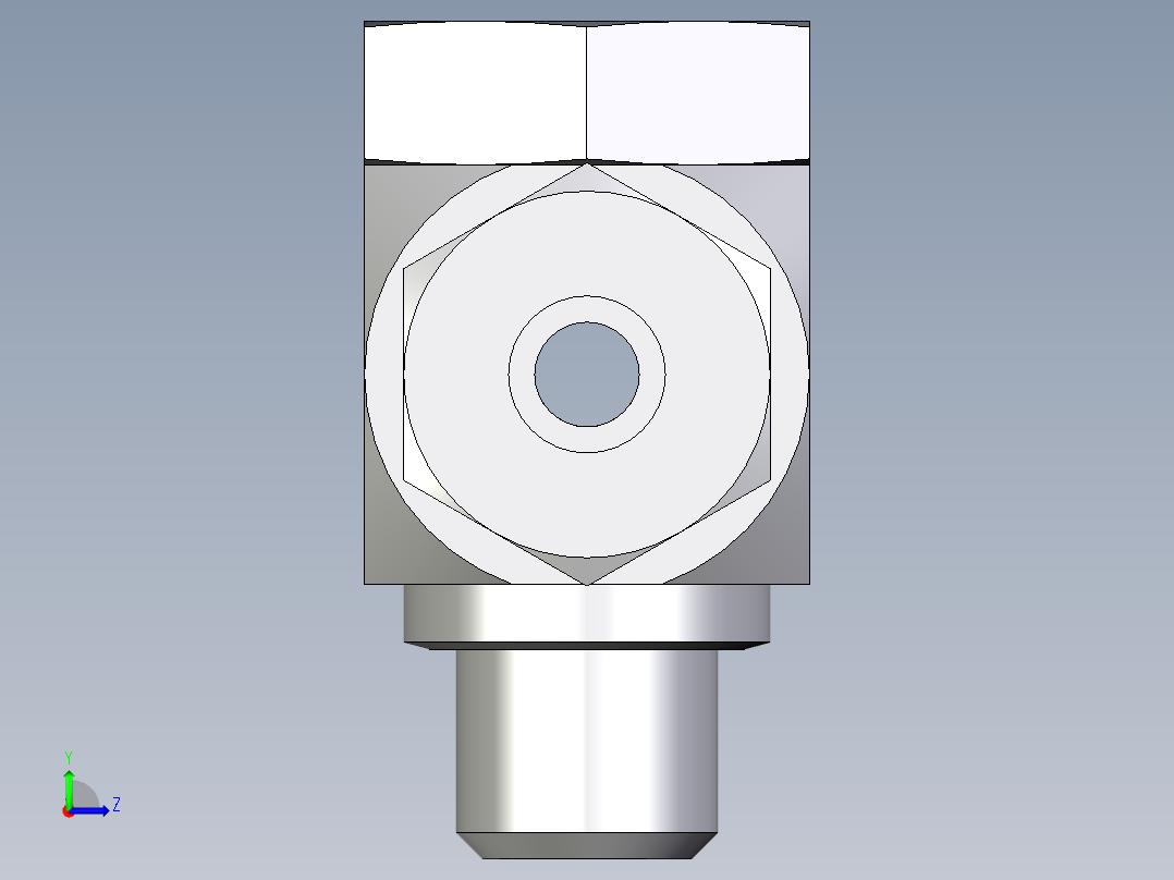 卡套式工业通用硬管接头EO_High_pressure_banjo_tee_TH06LM71左视图