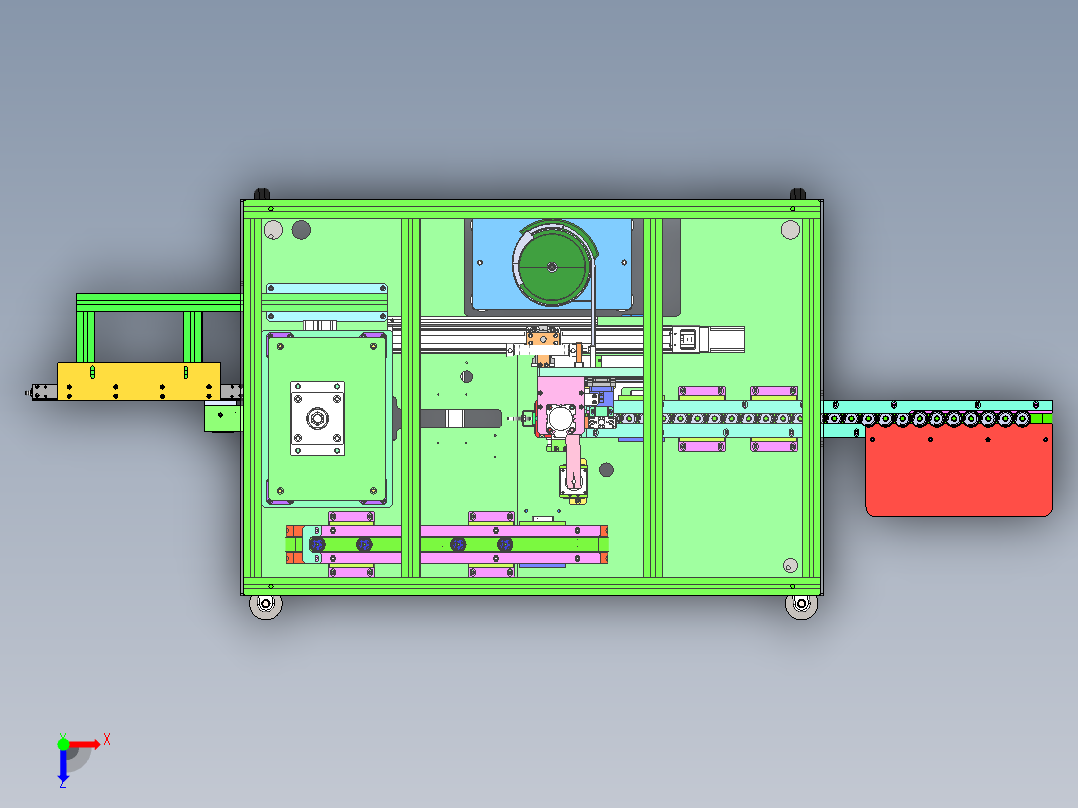 燃油泵出油盘自动组装机（sw18可编辑+cad+bom）俯视图
