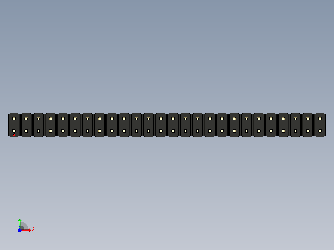 彩色公头100mil（2.54mm）系列-DS1021_black_2x26p_100mil_Type19_rev1.0前视图