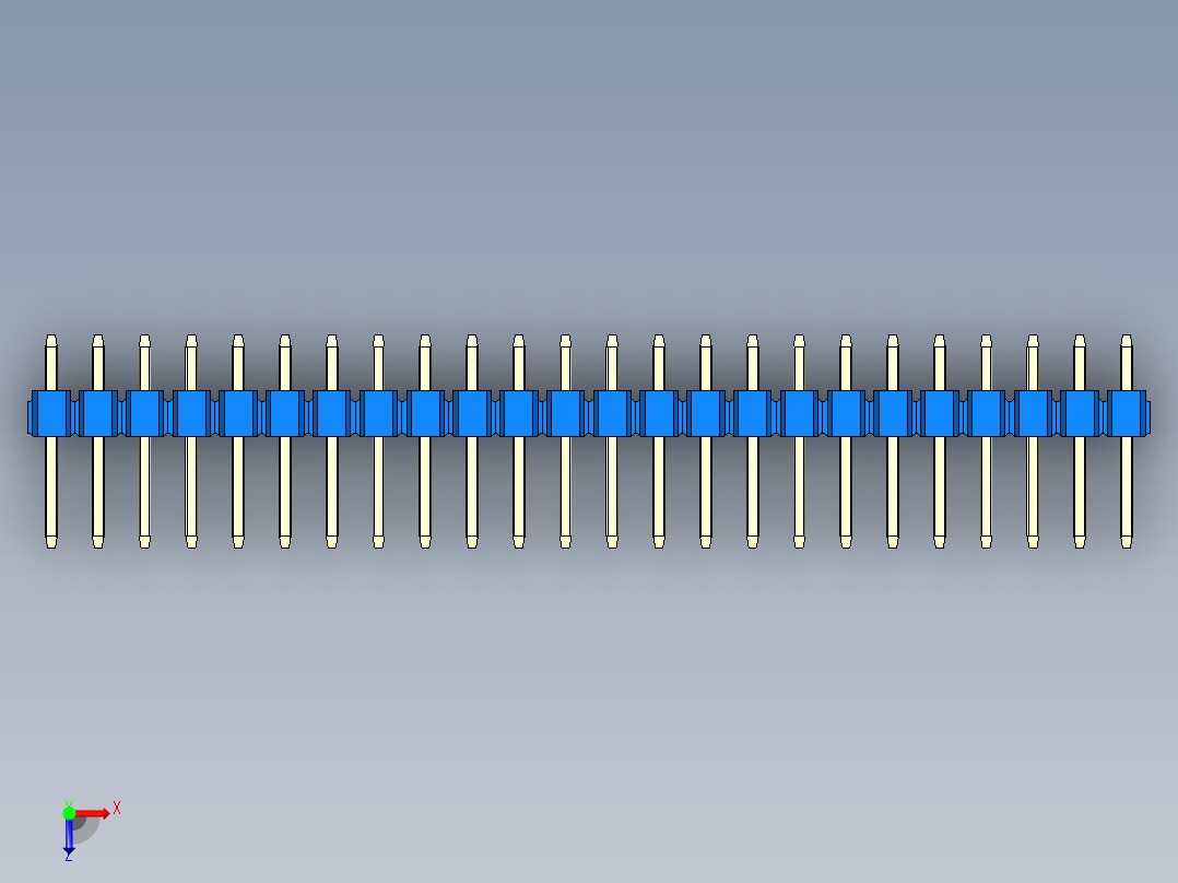 彩色公头100mil（2.54mm）系列-DS1021_blue_2x24p_100mil_Type1_rev1.0俯视图