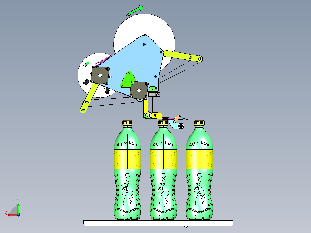 瓶盖标签粘贴机粘接器后视图