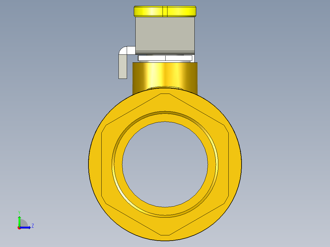 管道手动球阀-水管开关阀-手动阀门铜球阀DN32左视图