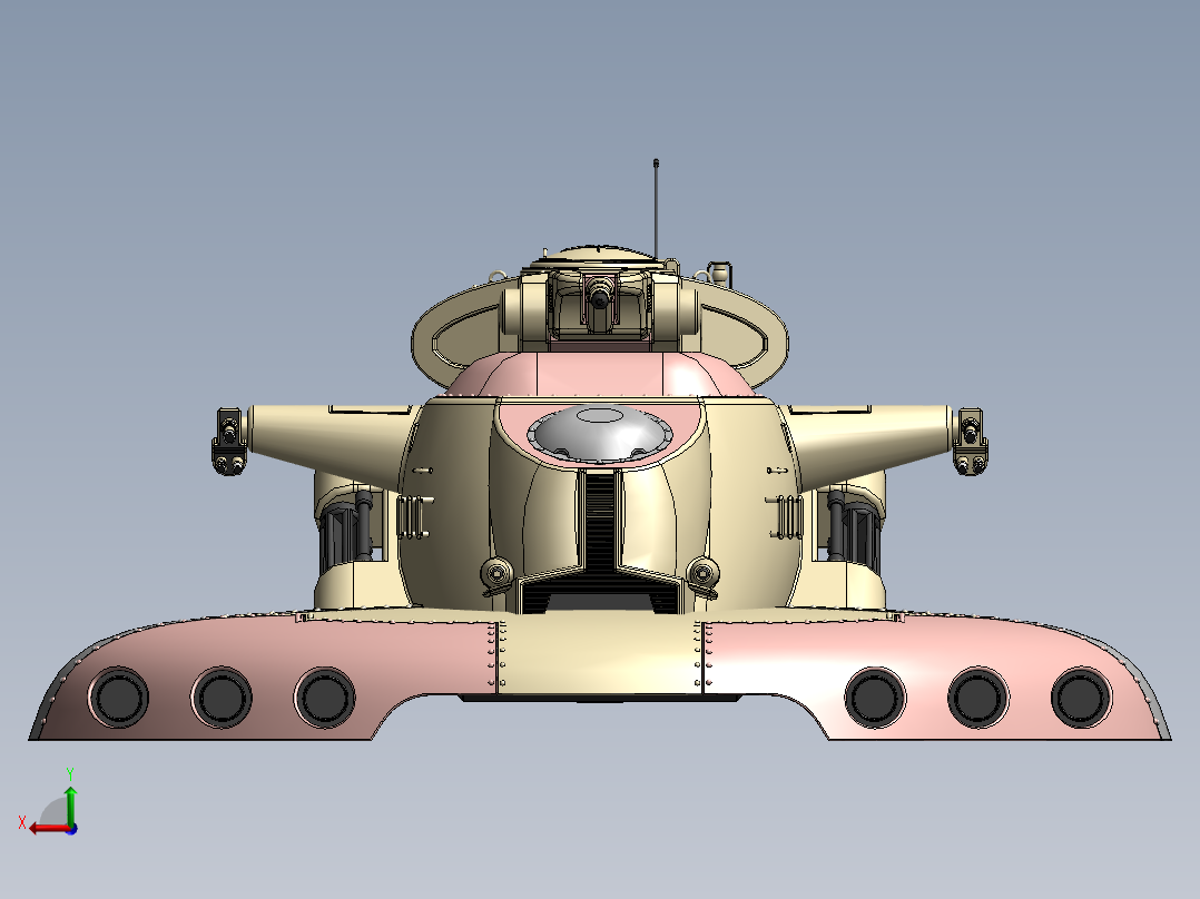 悬停坦克后视图
