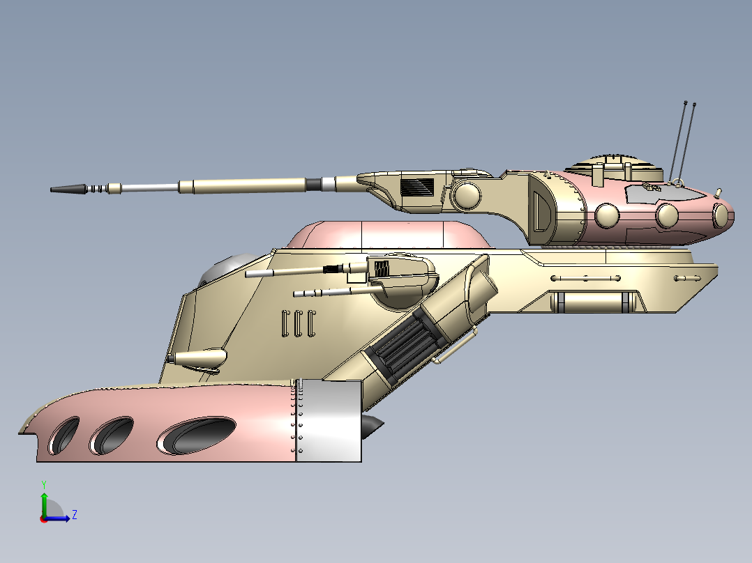 悬停坦克左视图