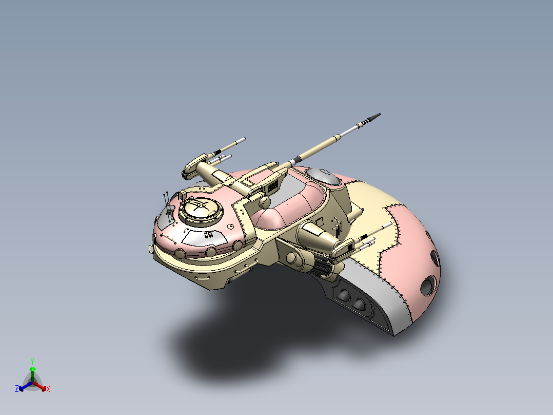 悬停坦克正等轴测图