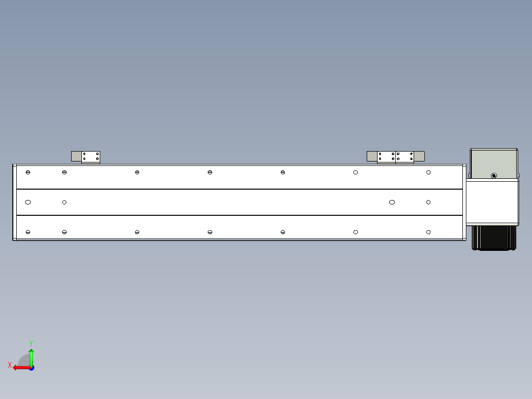 同步带滑台-半封闭B10H-L45-S400-RU-P40-D3后视图