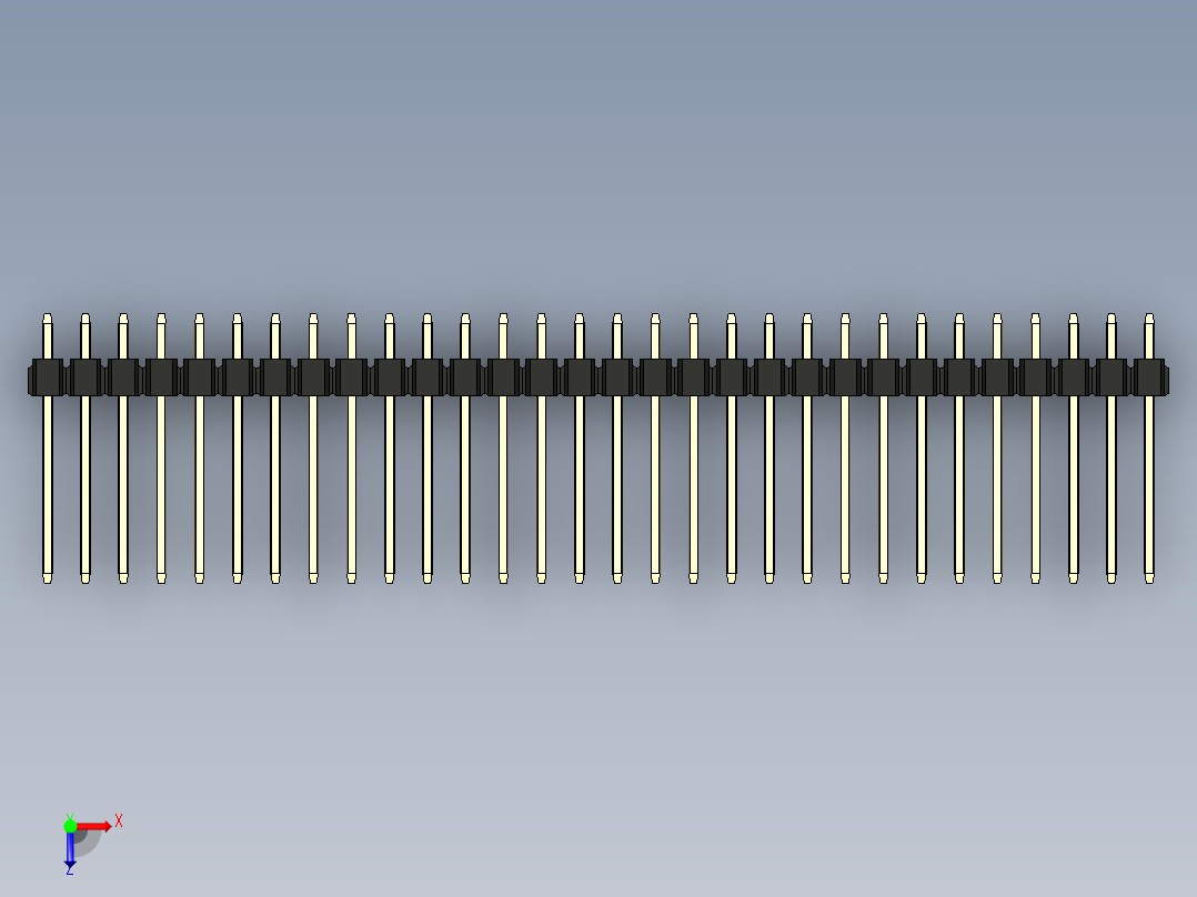 彩色公头100mil（2.54mm）系列-DS1021_black_1x30p_100mil_Type5_rev1.0俯视图