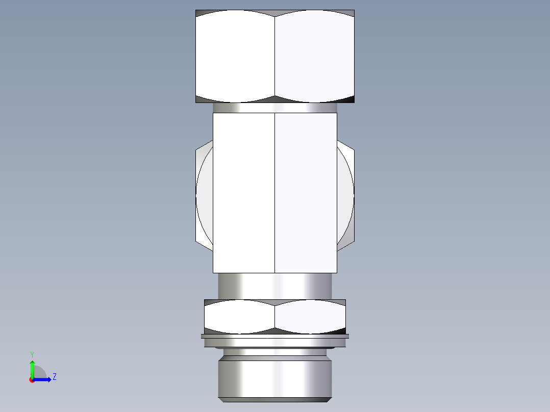 卡套式工业通用硬管接头EO_Adjustable_locknut_run_tee_LEE25ZSMCF左视图