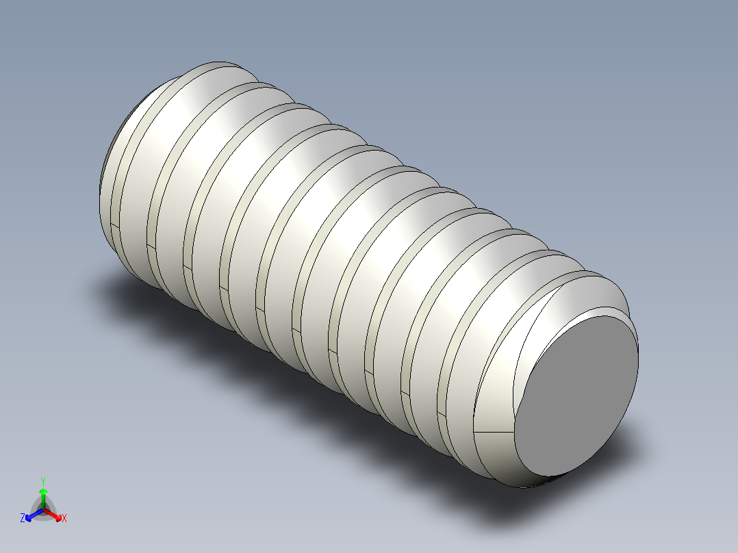 DIN 913-ISO 4026 固定螺钉-M1.6 L=4.STEP正等轴测图