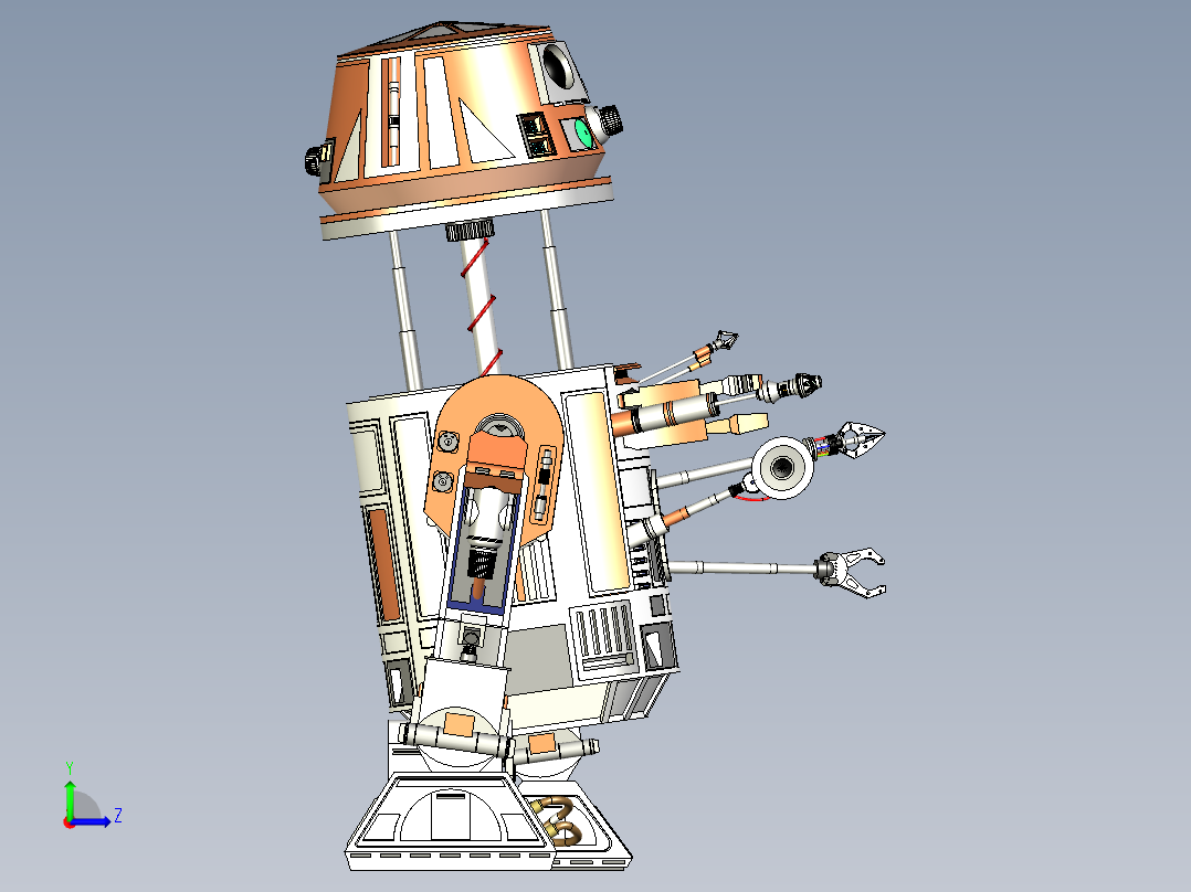 带配置器的R6T6机器人左视图