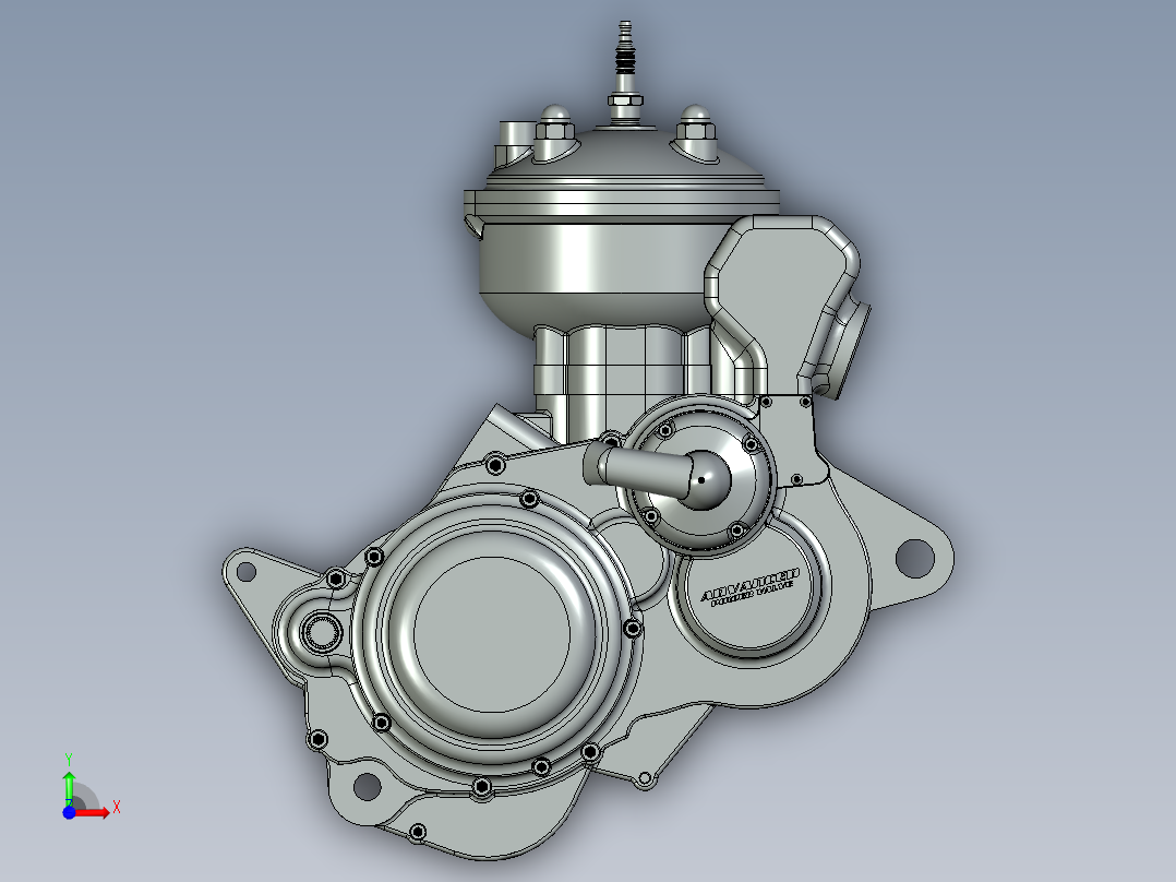 300cc摩托车发动机前视图