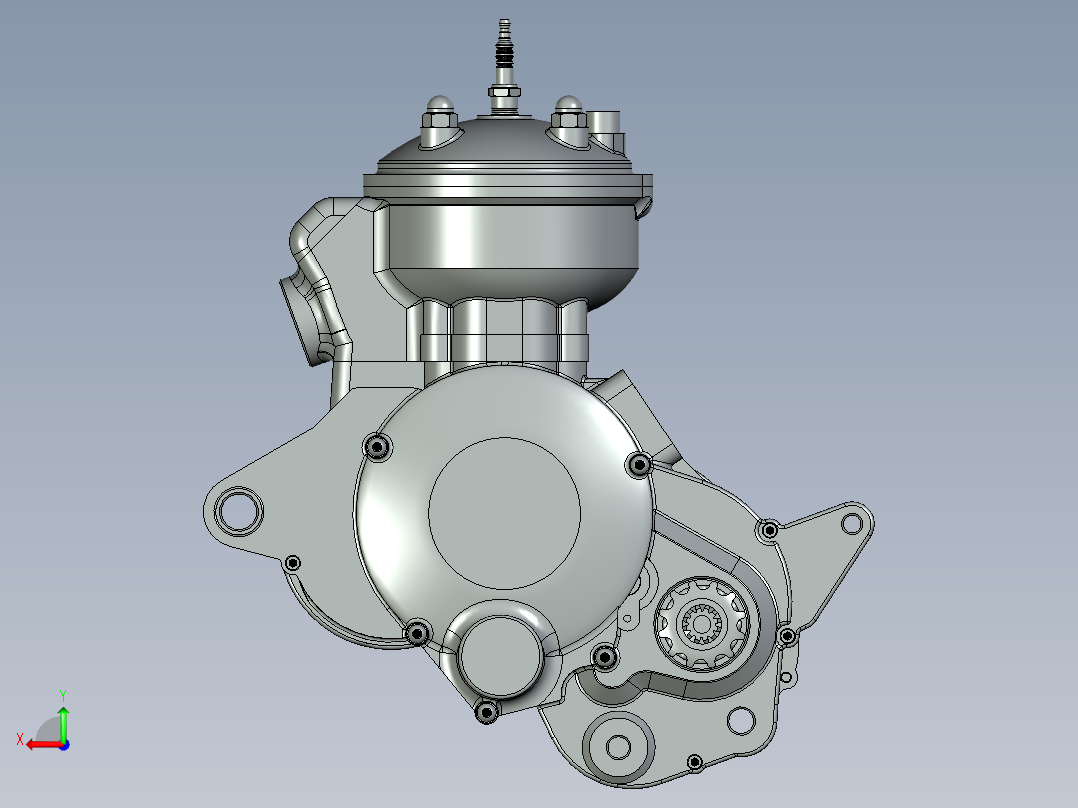 300cc摩托车发动机后视图