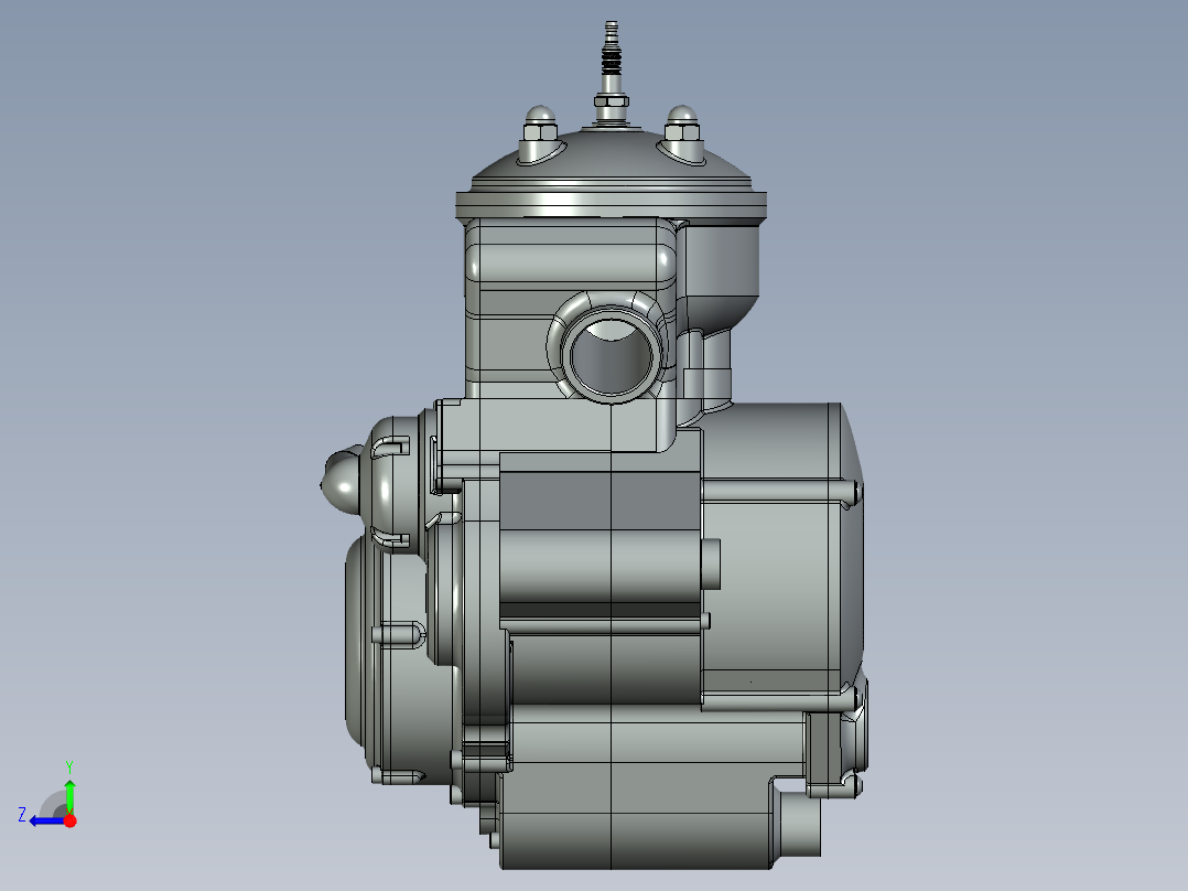 300cc摩托车发动机右视图