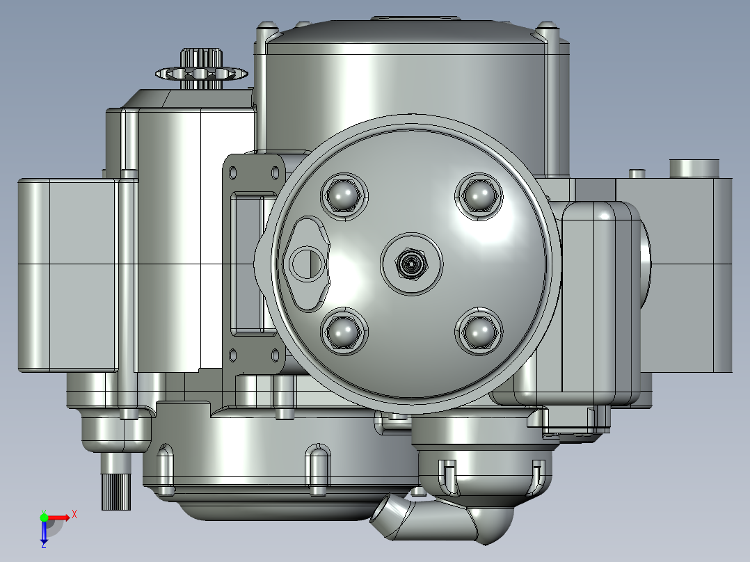 300cc摩托车发动机俯视图