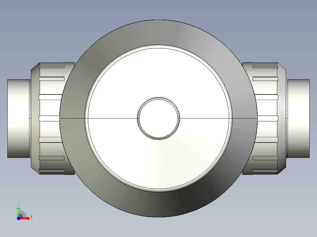 3DKMUICCP NC 气动隔膜阀，常闭，女性联盟结束，公制系列聚氯乙烯前视图
