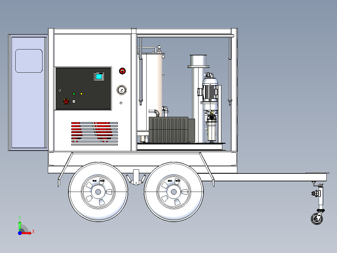 移动加油车三维模型前视图