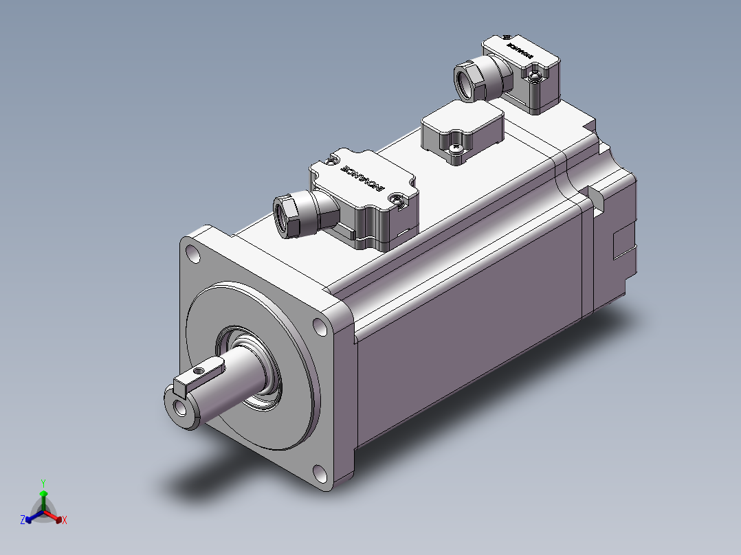 汇川伺服电机-MS1H1-40B30CB-(A)334Z（400W绝对值低惯量带抱闸）正等轴测图
