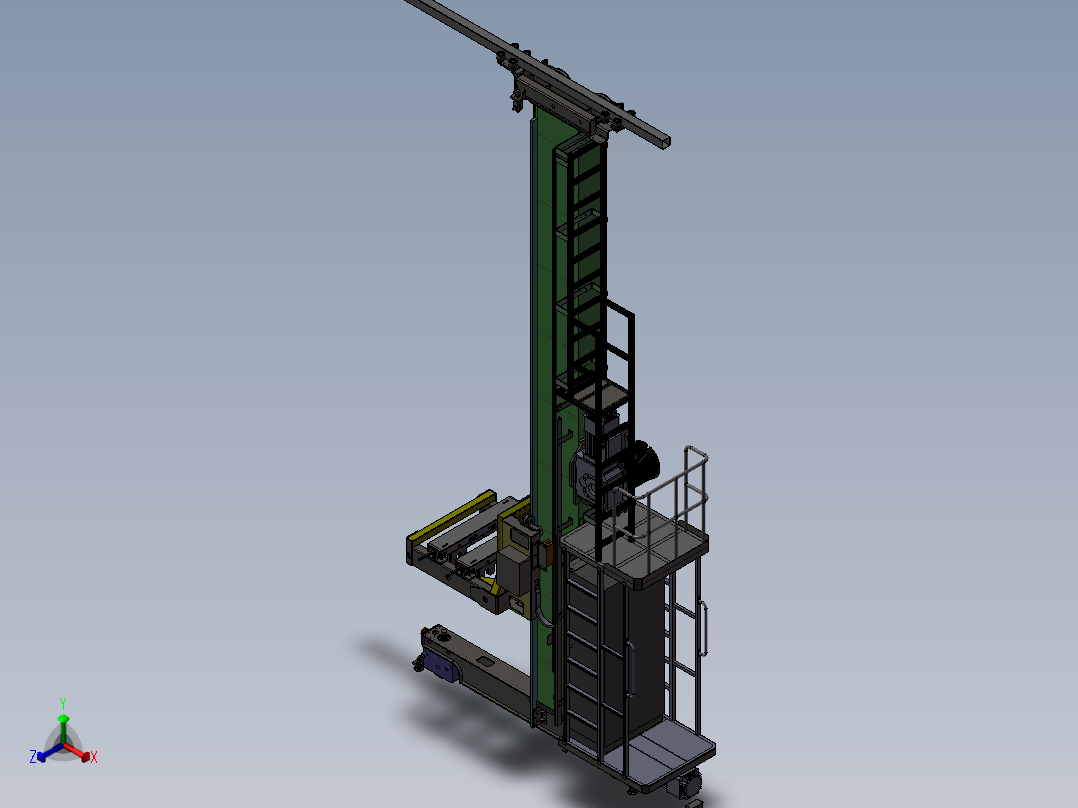 仓库堆垛机SW原格式3D图纸 G486