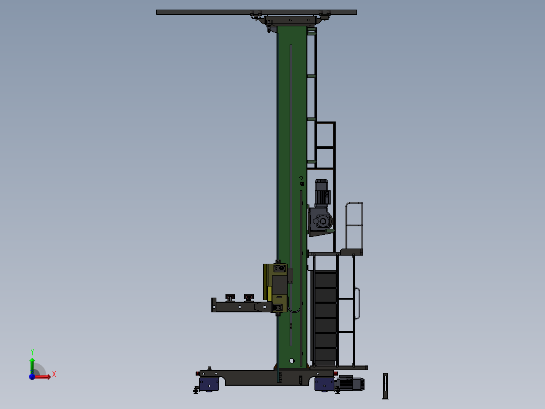 仓库堆垛机SW原格式3D图纸 G486前视图