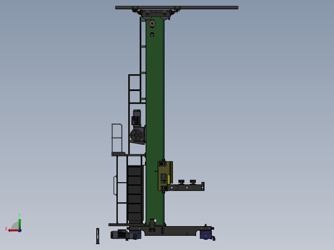 仓库堆垛机SW原格式3D图纸 G486后视图