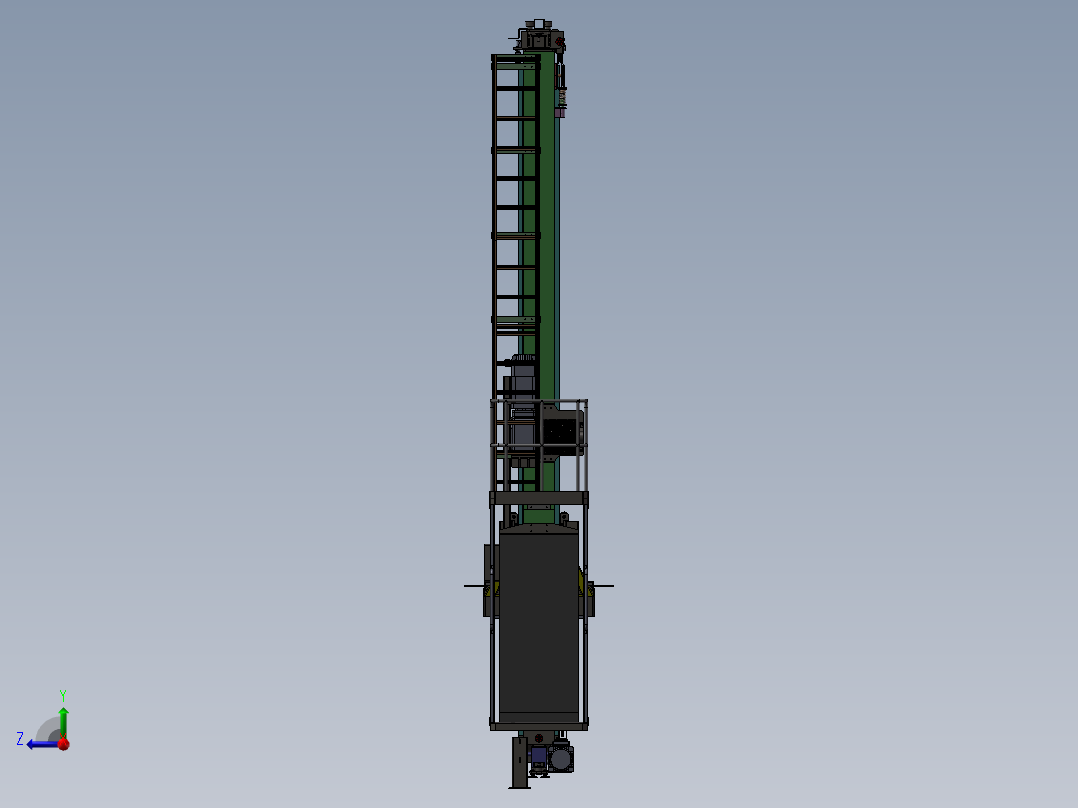 仓库堆垛机SW原格式3D图纸 G486右视图